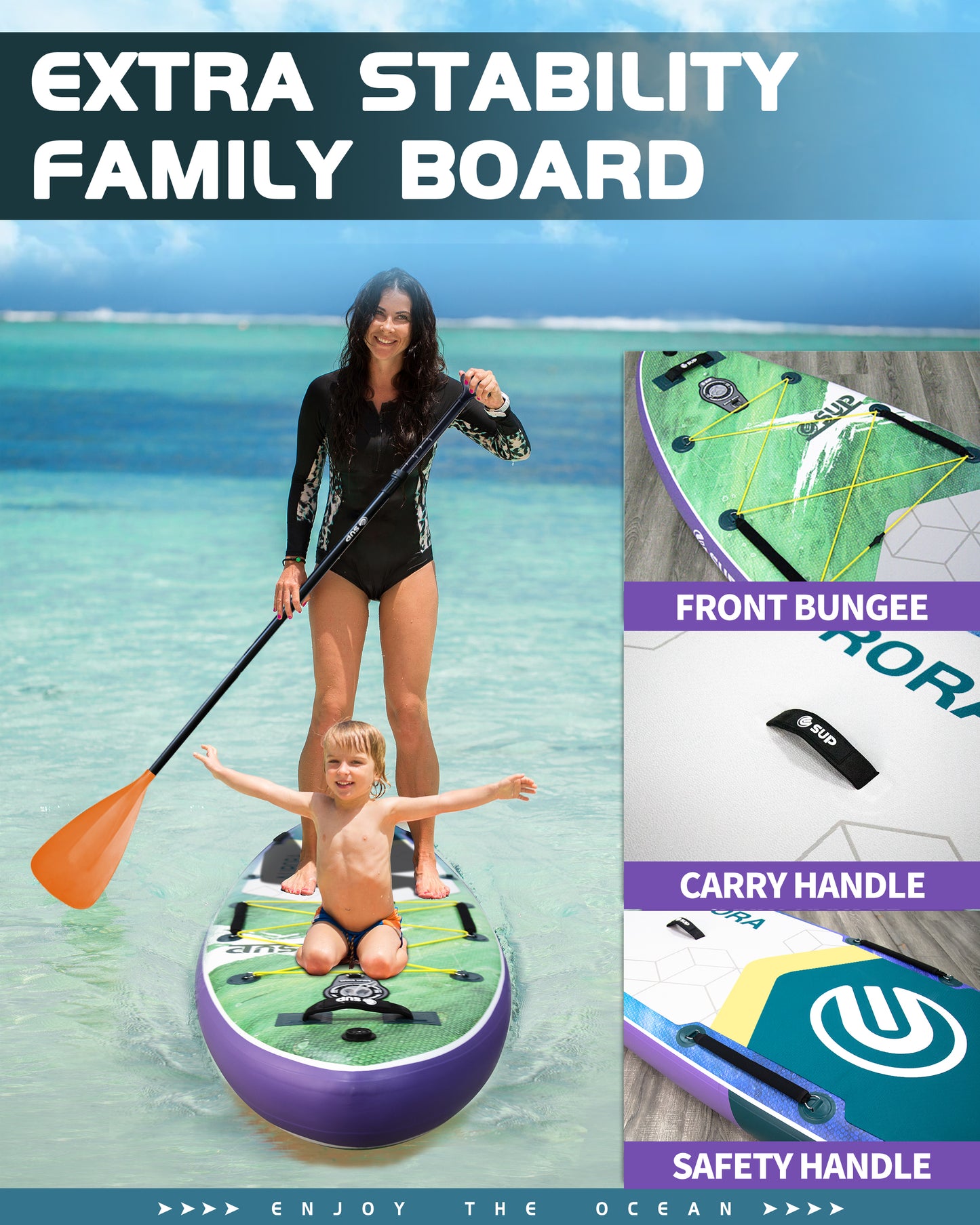 ESUP 11’6 ×34" Extra Wide Inflatable Paddle Board with Premium SUP Paddle Board Accessories , Wide Stable Stand Up Paddleboards for Adults/425lb/Family/Yoga /Beginner, with Shoulder Strap ,Dual-Action Pump